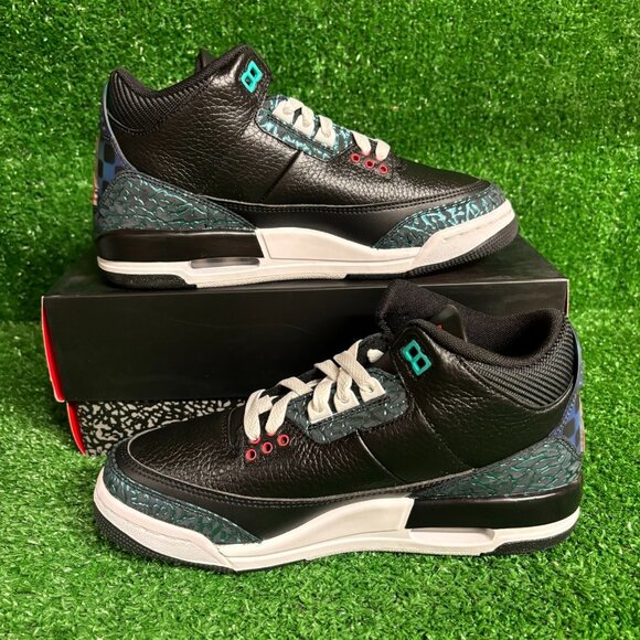 Nike Air Jordan 3 Retro Moto Size 6.5Y Black Siren Red Jade Shoes FV5437-001